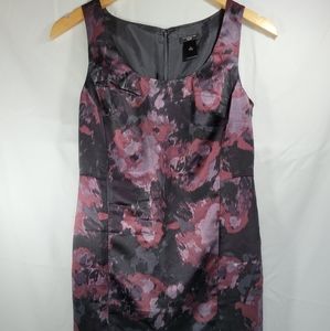 Ann Taylor Women's Size 2 Petite Sleeveless Abstract Floral Black & Purple Dress